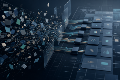 Structured business systems visual showing clean connected workflows replacing operational bottlenecks